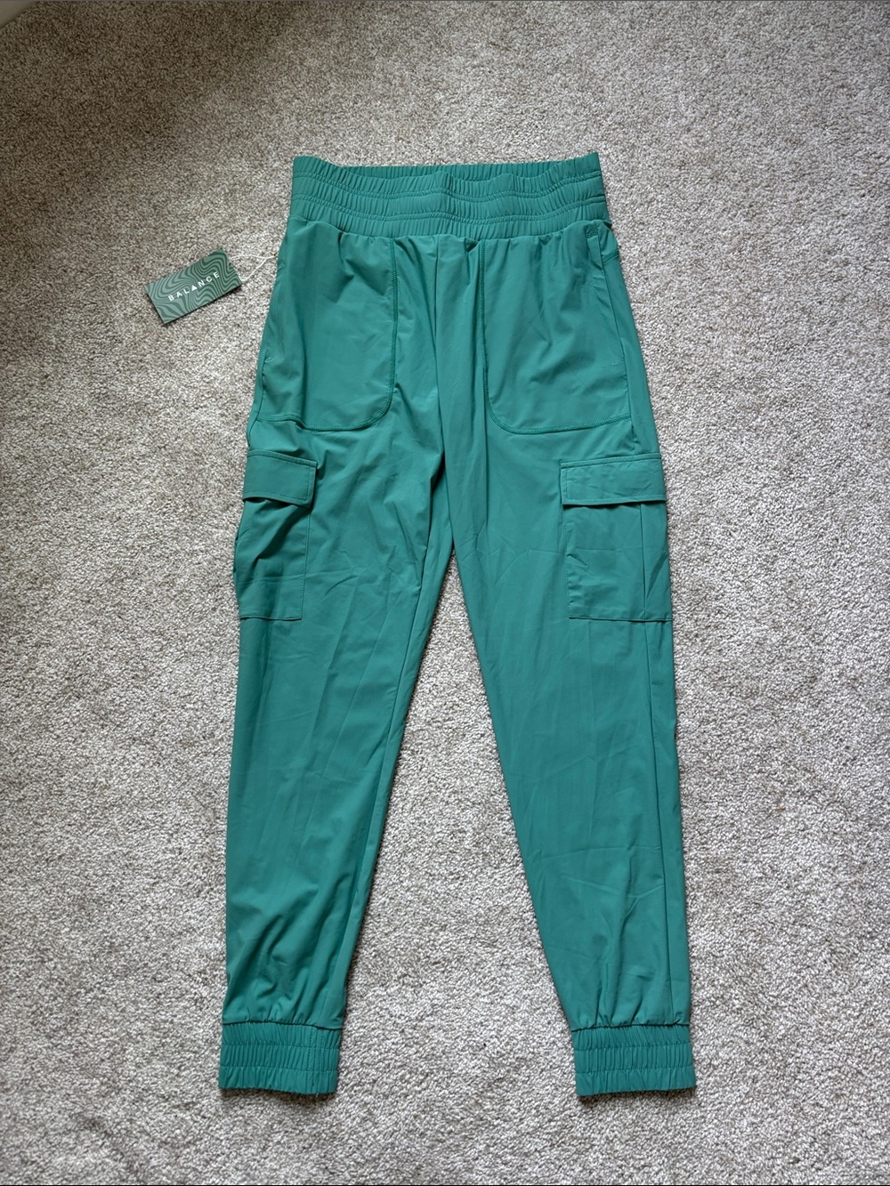 Cargo Jogger Pants - Elastic Waist & Cuffed Ankles